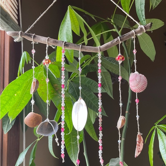 Handmade Pink Sun-Catcher With Seashells - Picture 2 of 2